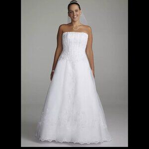 NWT Organza Corset Wedding Dress with Beaded Lace size 16W